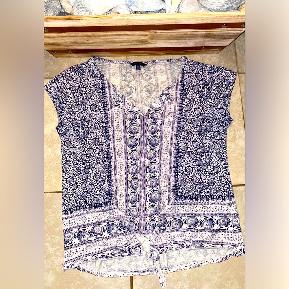 LUCKY BRAND Women’s SleevelessStretchableFabric FlowerPatternLightTop/Shirt XS